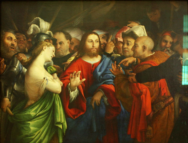 Lorenzo Lotto The adulterous woman.